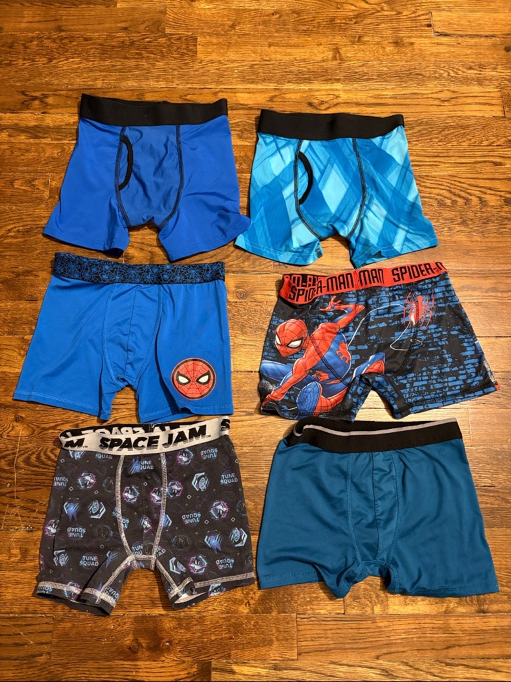 6 pair Boys Blue Boxer Briefs Variety Pack